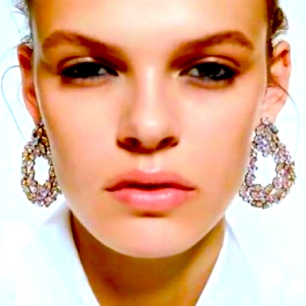 Festive formal holiday AB stone earrings NWOT